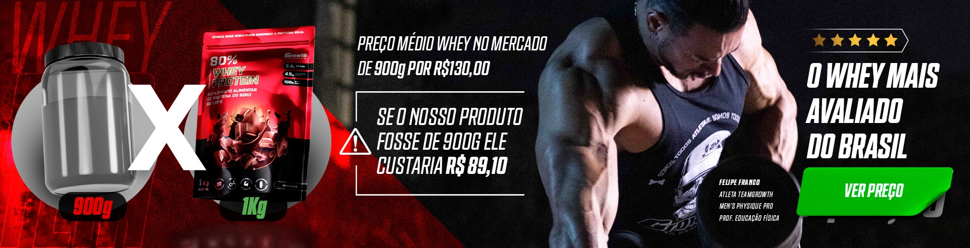 Whey Concentrado - Suplementos alimentares na Growth Supplements!